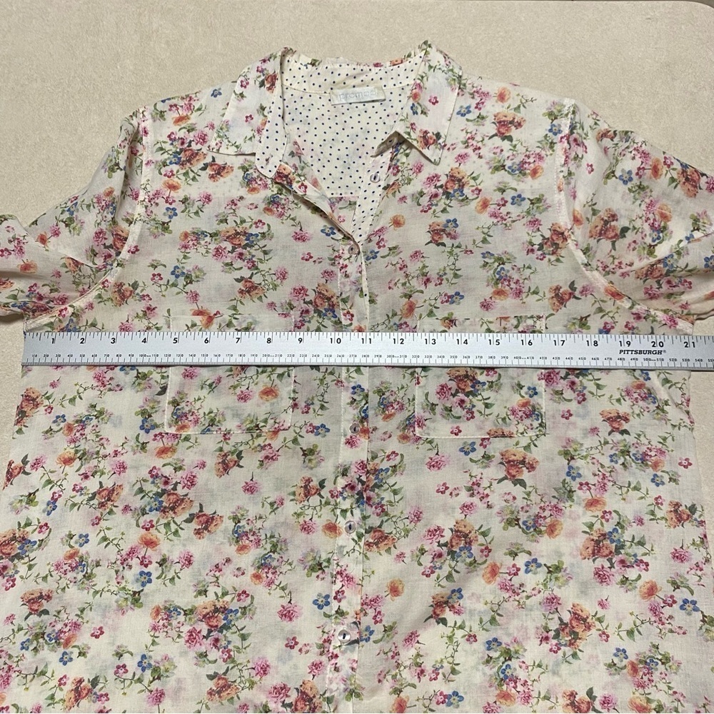 Promod Button up Floral print Shirt Size Medium - Picture 14 of 17